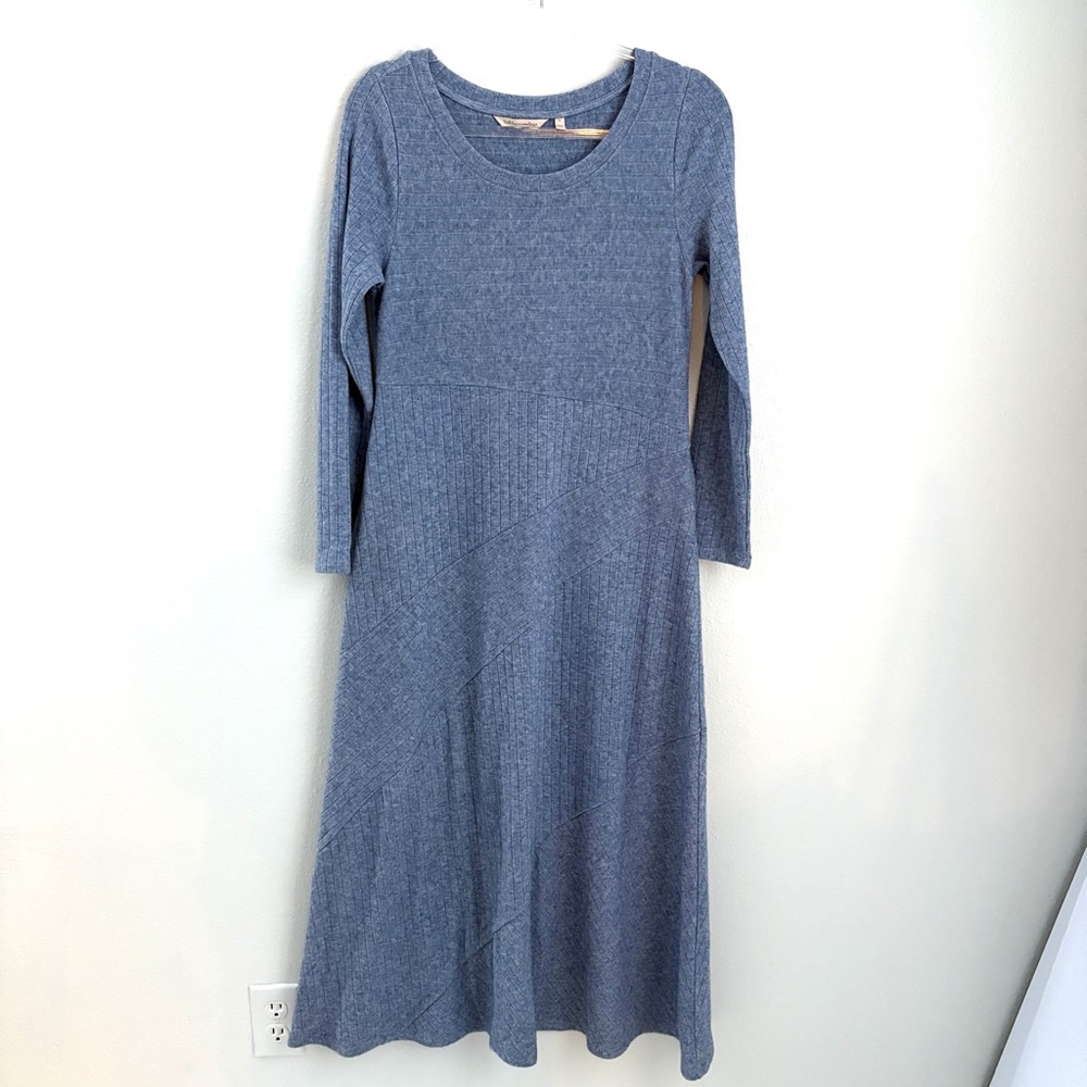 Soft Surroundings | Women’s Long Sleeve Maxi Dress Light Blue Thick Cozy Size S